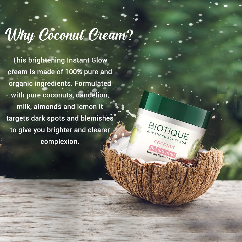 Biotique Bio Coconut Whitening & Brightening Cream (50gm)