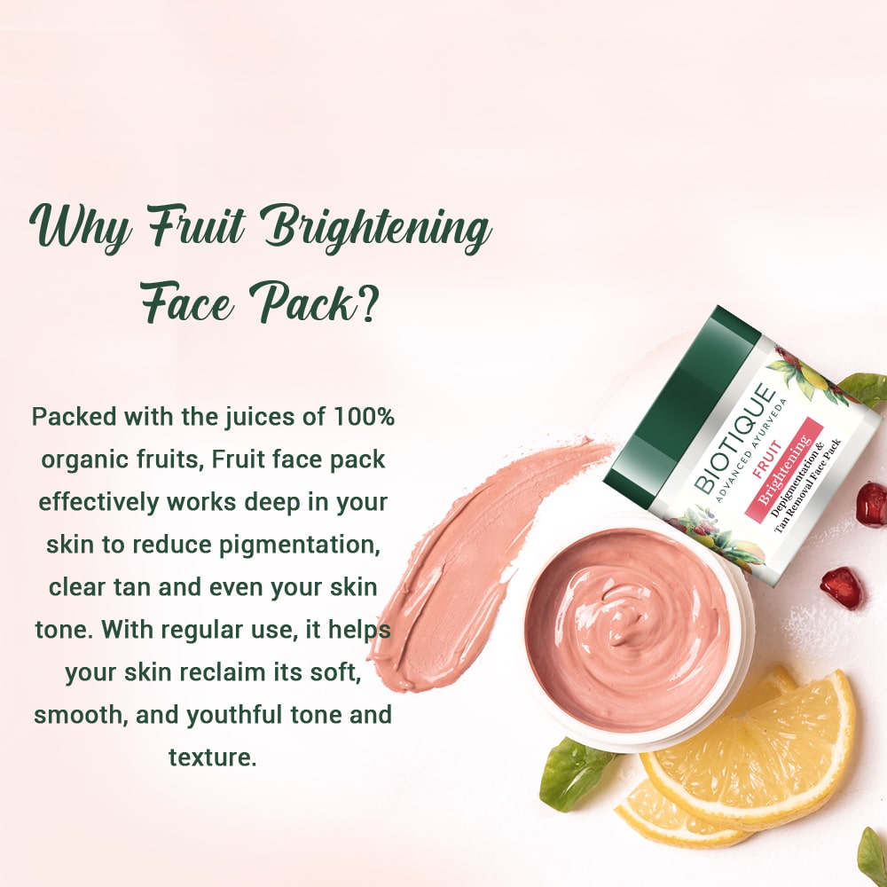 Biotique Bio Fruit Whitening, Depigmentation And Tan Removal Face Pack (235ml)