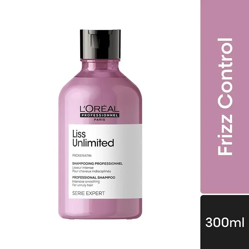 L'Oreal Professionnel Liss Unlimited Shampoo with Pro-Keratin and Kukui Nut Oil, Serie Expert (300ml)