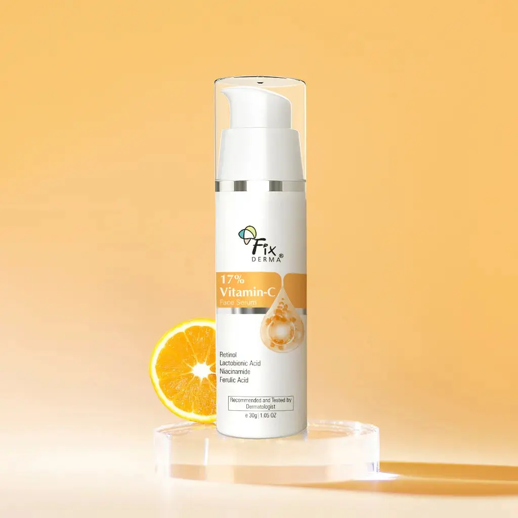 FixDerma 17% Vitamin C Face Serum | Quick Absorbing Serum for Bright & Even Toned Skin 30ml