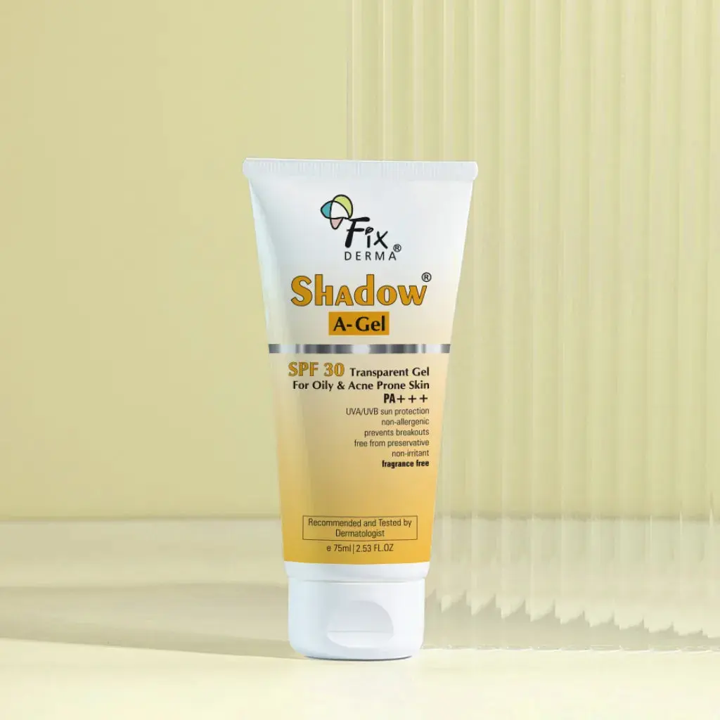 FixDerma Shadow Sunscreen A-Gel SPF 30 | Transparent, Gel based Sunscreen for acne-prone skin 75ml