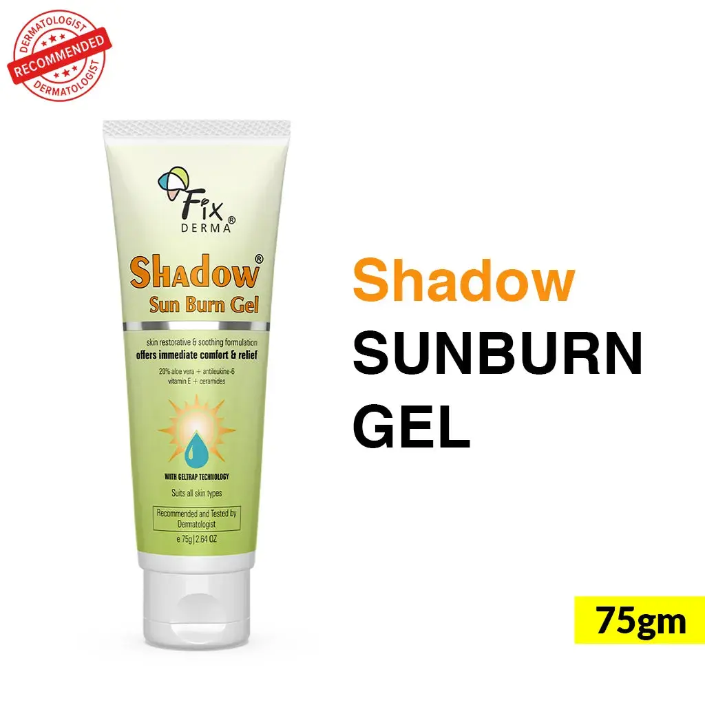 FixDerma Shadow Sun Burn Gel | With gel trap technology for immediate comfort 75g