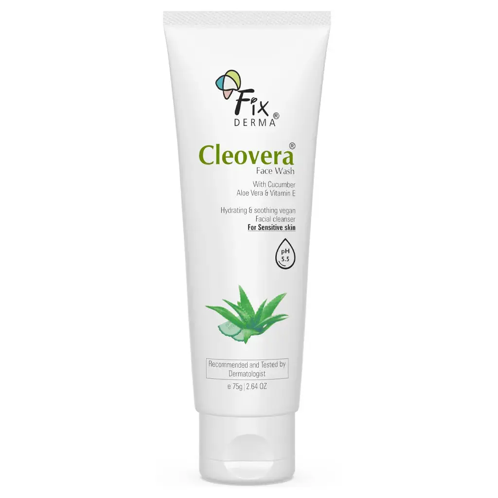 FixDerma Cleovera & Cucumber Face Wash | Refreshed, Brighter Skin With Every Wash 75g