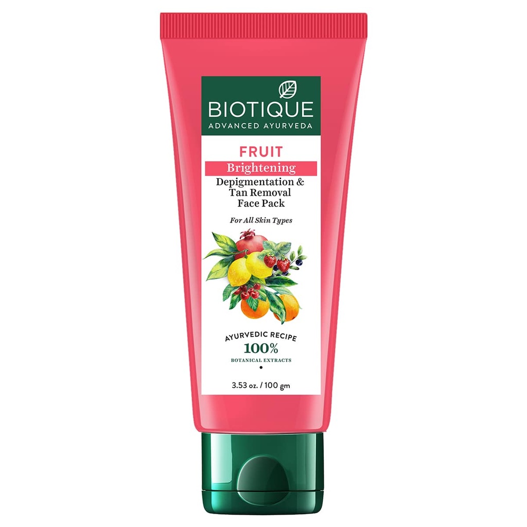 Biotique Bio Fruit Whitening, Depigmentation And Tan Removal Face Pack(100gm)