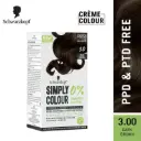 Schwarzkopf Simply Colour Permanent Hair Colour For 100% Grey Coverage - 3.00 Dark Brown