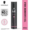 TAFT Schwarzkopf Power Hold 5 Hair Spray for Heat Protection, Cashmere like Softness for Dry, Damaged Hair