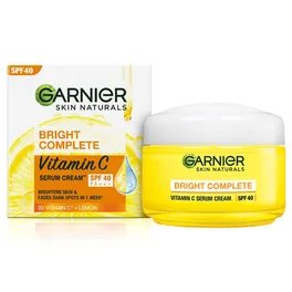 Garnier Bright Complete Vitamin C Serum Cream with SPF 40/PA +++, 45g