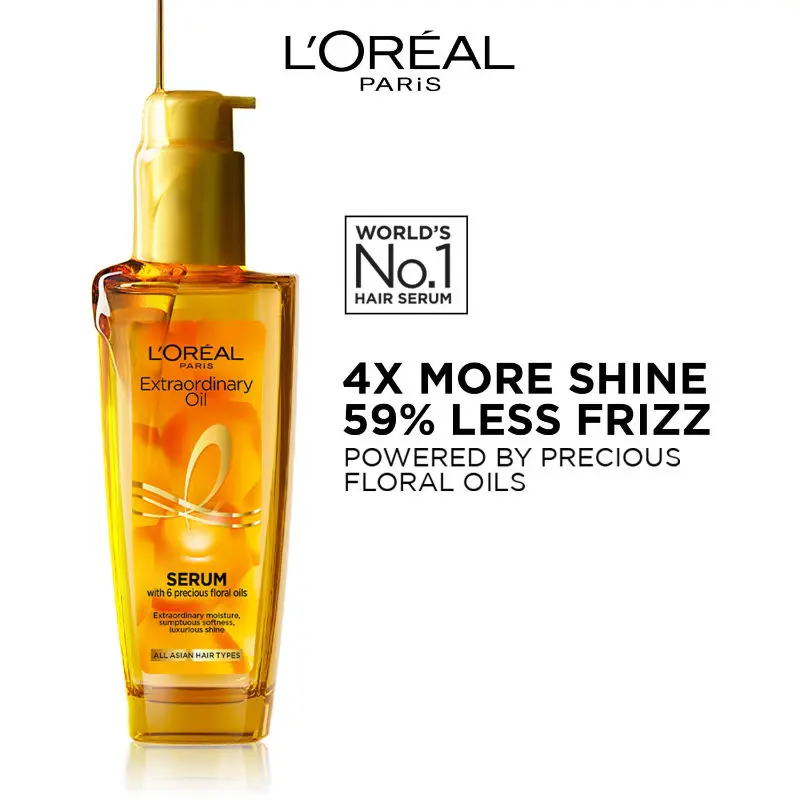L'Oreal Paris Extraordinary Oil Hair Serum, Anti-Frizz Serum With UV Protection (100ml)