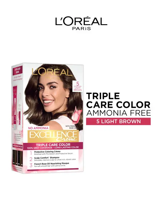 L'Oreal Paris Excellence Creme Triple Care Hair Color - 5 Light Brown