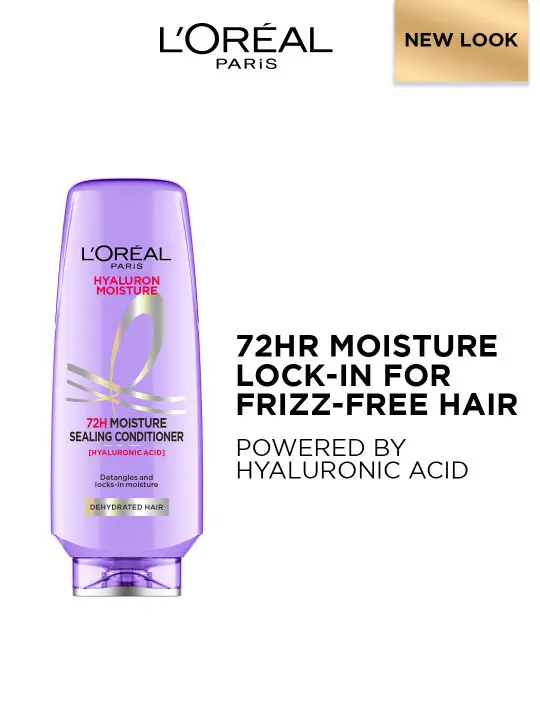 L'Oreal Paris Hyaluron Moisture Anti-frizz Conditioner With Hyaluronic Acid for 72 HR Hydrated Hair (386ml)