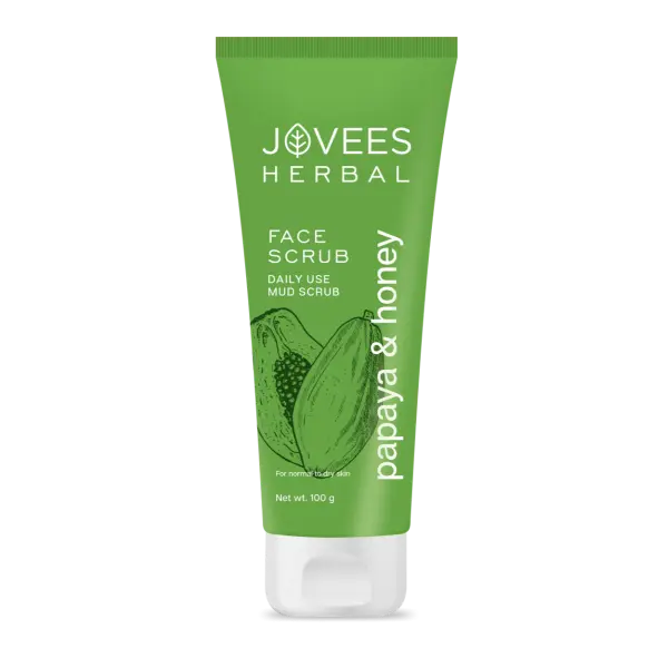 Jovees Papaya & Honey Face Scrub | With Honey & Neem | Normal to Dry Skin 100g