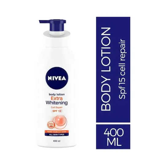 Nivea Body Lotion, Extra Whitening Cell Repair, SPF 15 & 50x Vitamin C (400ml)