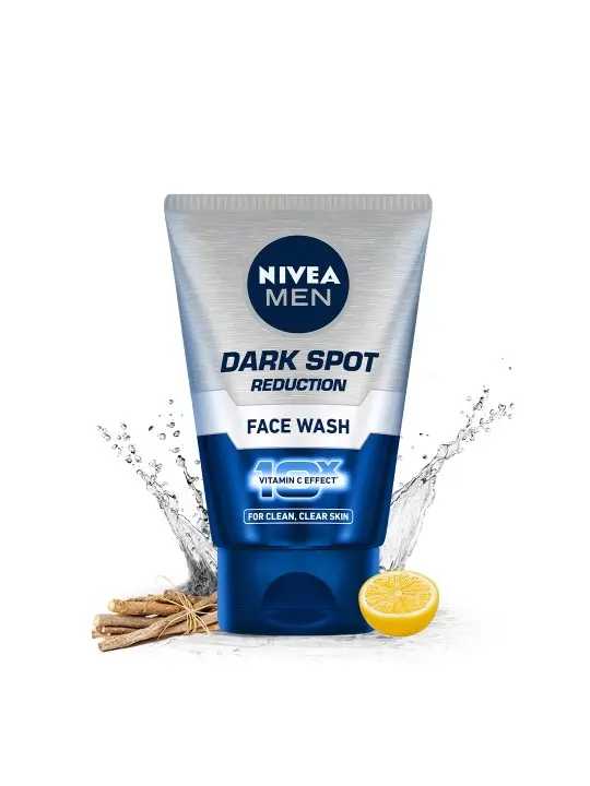 NIVEA MEN Face Wash, Dark Spot Reduction, for Clean & Clear Skin with 10x Vitamin C Effect 100gm