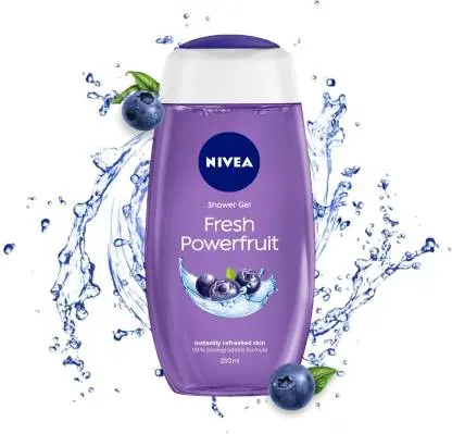 NIVEA Body Wash, Fresh Powerfruit Shower Gel, with Antioxidants & Blueberry Scent (250ml)