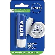 NIVEA Lip Balm, Original Care, for 24h Moisture with Shea Butter & Natural Oils (4.8gm)