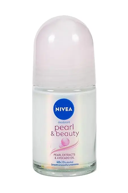 Nivea Pearl & Beauty Roll On For Women, 48H Protection, 0% Alcohol (25ml)