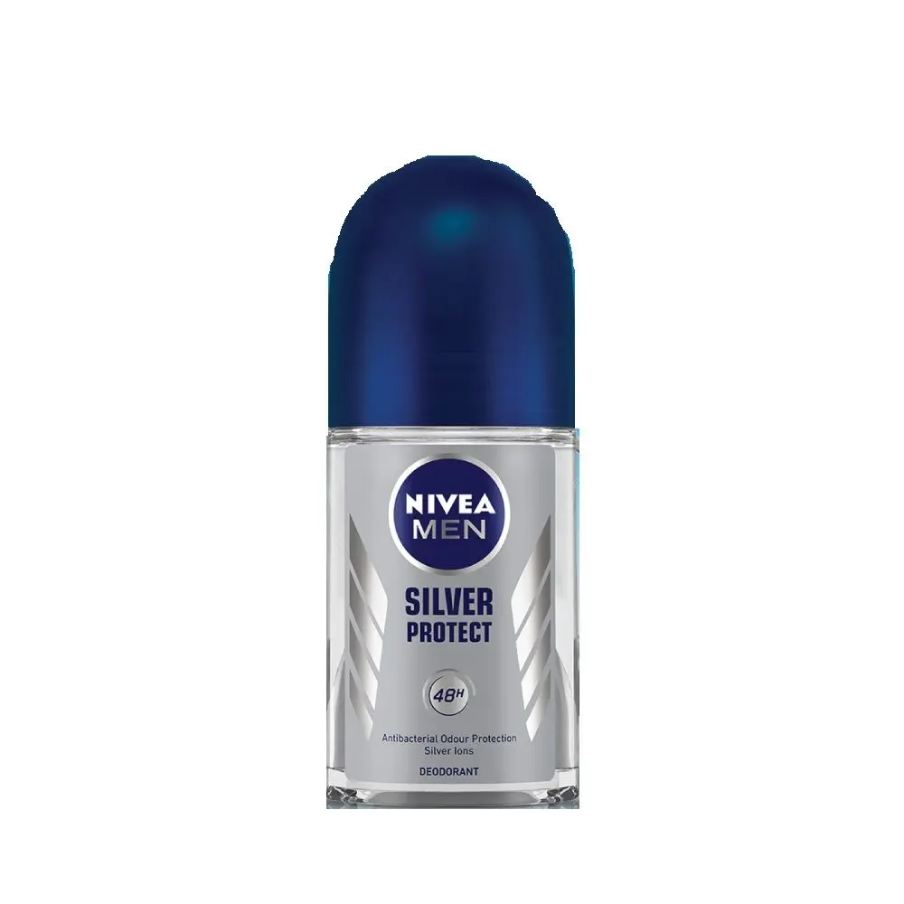 Nivea Men Silver Protect Roll On Antibacterial Odour Protection for 48h Freshness (50ml)
