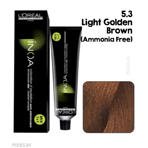 L'oreal Professionnel Paris INOA Ammonia-free Permanent Hair Color - 5.3 (Light Golden Brown) 60g