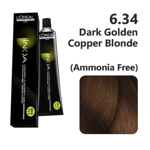L'oreal Professionnel Paris INOA Ammonia-free Permanent Hair Color - 6.34 (Dark Golden Copper Blonde)