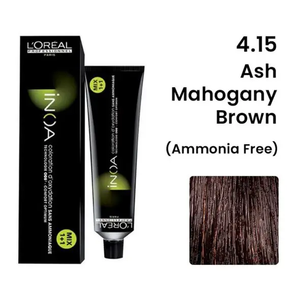 L'oreal Professionnel Paris INOA Ammonia-free Permanent Hair Color - 4.15 (Mahogany Ash Brown)