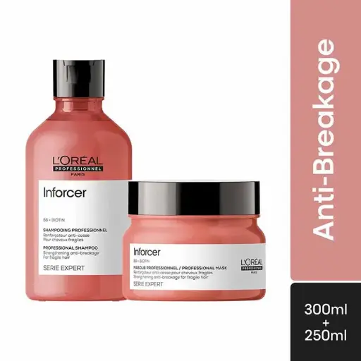 L'Oreal Professionnel Serie Expert Inforcer Strengthening Shampoo 300ml & Hair Mask 250gm Combo