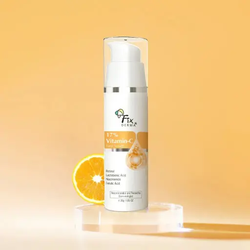 FixDerma 17% Vitamin C Face Serum | Quick Absorbing Serum for Bright & Even Toned Skin 30ml