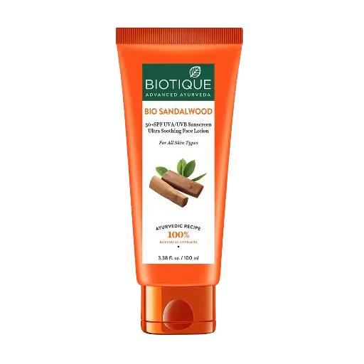 Biotique Bio Sandalwood 50+ SPF UVA/UVB Sunscreen Ultra Soothing Face Lotion (100ml)