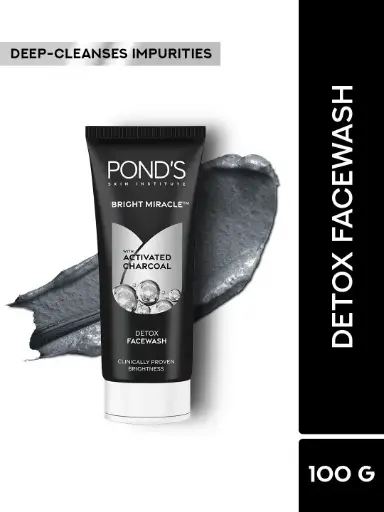 POND'S Bright Miracle Detox Facewash with 10X Power of Charcoal, 100g