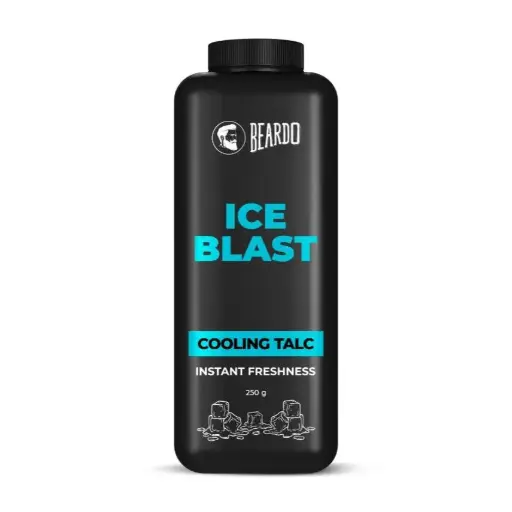 Beardo Ice Blast Cooling Talc Menthol talcum powder for men INSTANT ICY cool freshness, 250gm