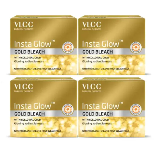 VLCC Insta Glow Gold Bleach - Pack of 4, 30g*4