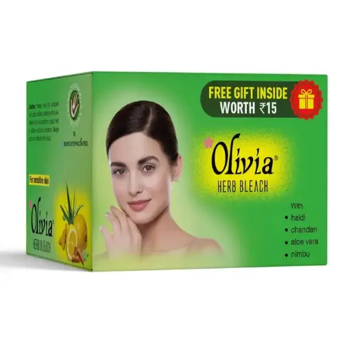 Olivia Herb Bleach for Sensitive Skin with Haldi, Chandan, Aloe Vera and Nimbu, 270g