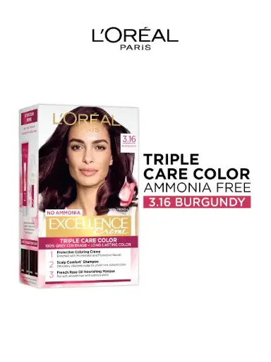 L'Oreal Paris Excellence Creme Triple Care Hair Color - 3.16 Burgundy
