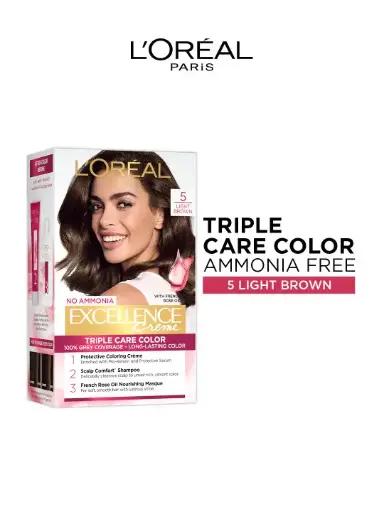 L'Oreal Paris Excellence Creme Triple Care Hair Color - 5 Light Brown