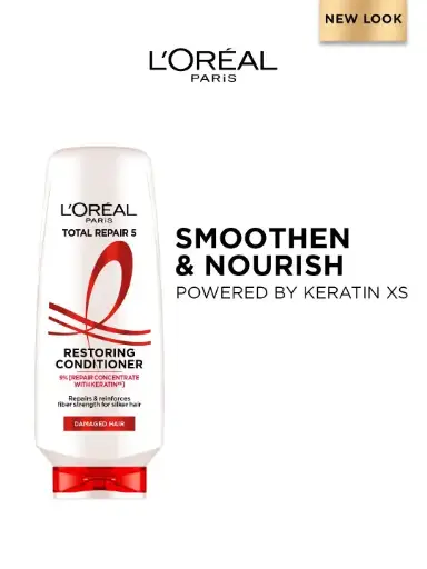 L'Oreal Paris Total Repair 5 Restoring Conditioner With Keratin XS For Damaged Hair (386ml)