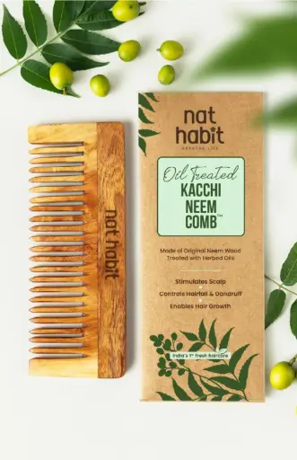 Nathabit Wide Tooth Kacchi Neem Shampoo Comb