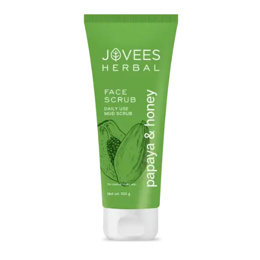 Jovees Papaya & Honey Face Scrub | With Honey & Neem | Normal to Dry Skin 100g