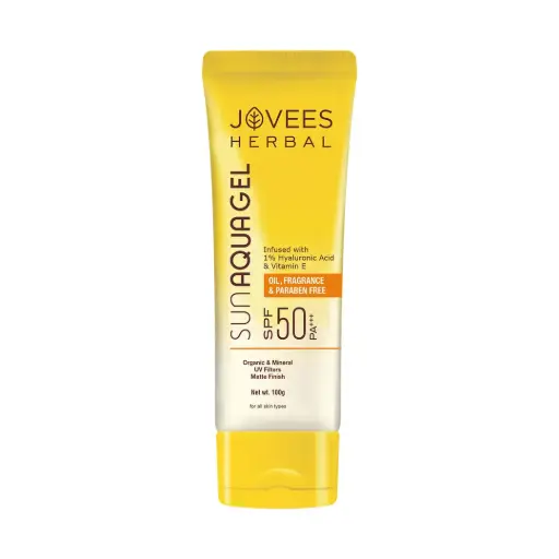 Jovees Sun Aqua Gel SPF 50 PA+++ | Perfect for Oily & Combination Skin | Sunscreen For Men & Women 100g