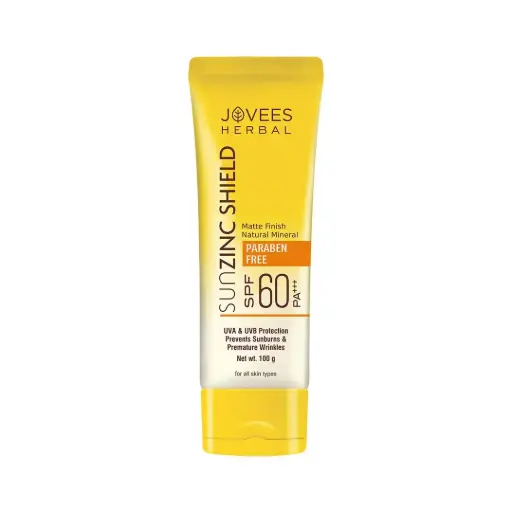 Jovees Sun Zinc Shield SPF 60 PA+++ | Sunscreen For Men & Women 100g