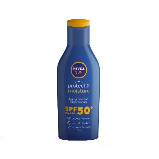 NIVEA Sunscreen with SPF 50+, Vit E, PA+++, UVA & UVB protection- INSTANT & WATERPROOF (face & body) (75ml)