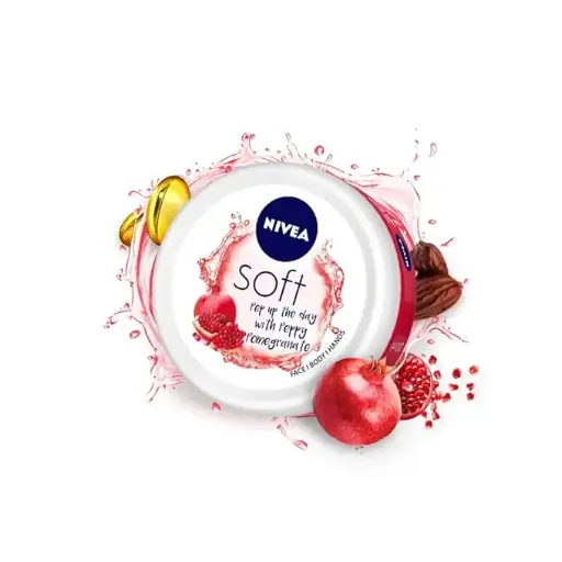 NIVEA SOFT Light cream with Vit E, Jojoba oil & Berry fragrance for Non-sticky, Soft & Hydrated skin 200ml
