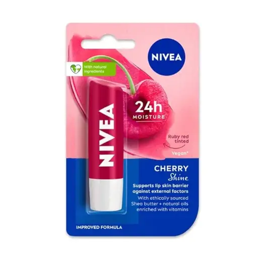 Nivea Fruity Cherry Shine Lip Balm Glossy Finish (4.8gm)