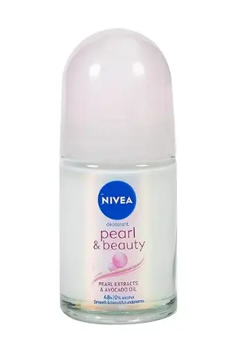 Nivea Pearl & Beauty Roll On For Women, 48H Protection, 0% Alcohol (25ml)