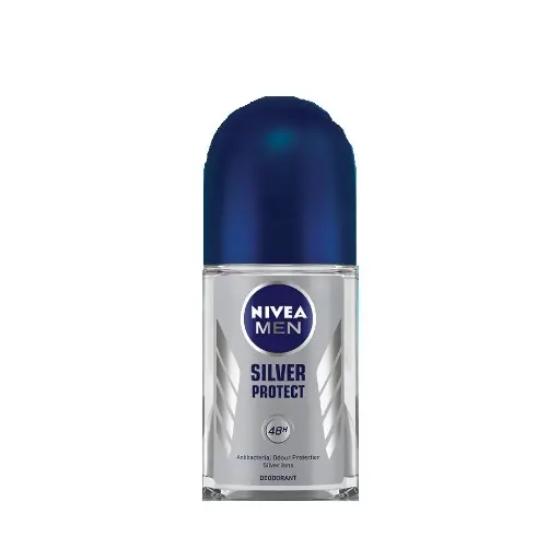 Nivea Men Silver Protect Roll On Antibacterial Odour Protection for 48h Freshness (50ml)