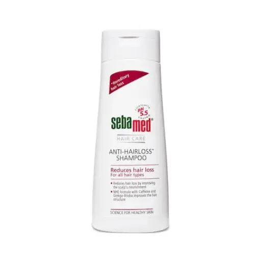 Sebamed Anti- Hairloss Shampoo, PH 5.5, Reduces Hairloss, Caffeine & Gingko Biloba, All Hair Types (200ml)