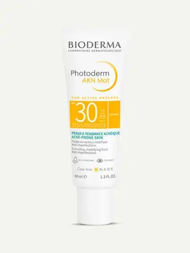 Bioderma Photoderm AKN Mat Fluide SPF 30 High Protection & Water Resistant- Combination/Oily Skin (40ml)