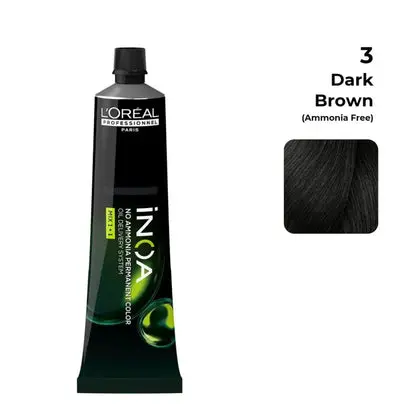 L'oreal Professionnel Paris INOA Ammonia-free Permanent Hair Color - 3 (Dark Brown)