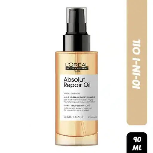 L'Oreal Professionnel Absolut Repair Oil 10-In-1 Multi-benefit Leave In Hair Serum, Serie Expert (90ml)